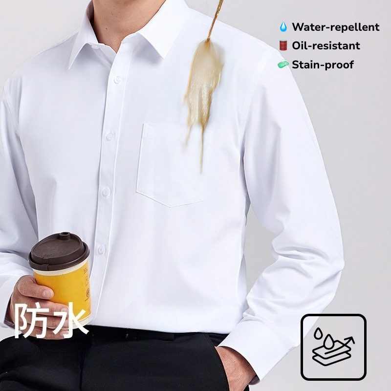 Tech Office Wear Men - قميص رجالي طويل الأكمام مقاوم للماء
