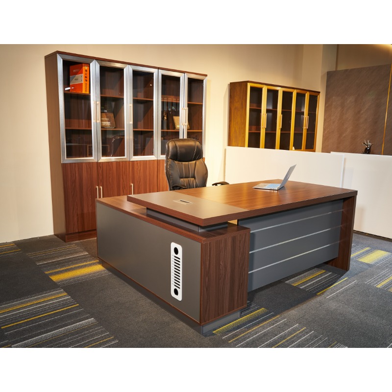 Office Tech Furniture - طاولة مكتب تنفيذية فاخرة على شكل